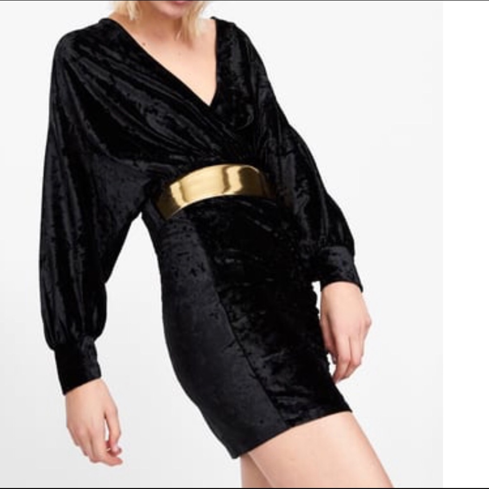 Back Zara mini dress velvet